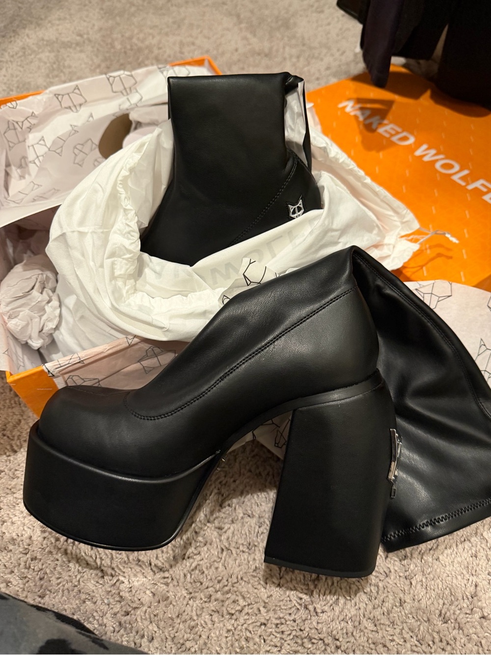 Naked Wolfe Spice Faux-leather Knee-thigh Heeled Boots In Black size 39 - Picture 6 of 8